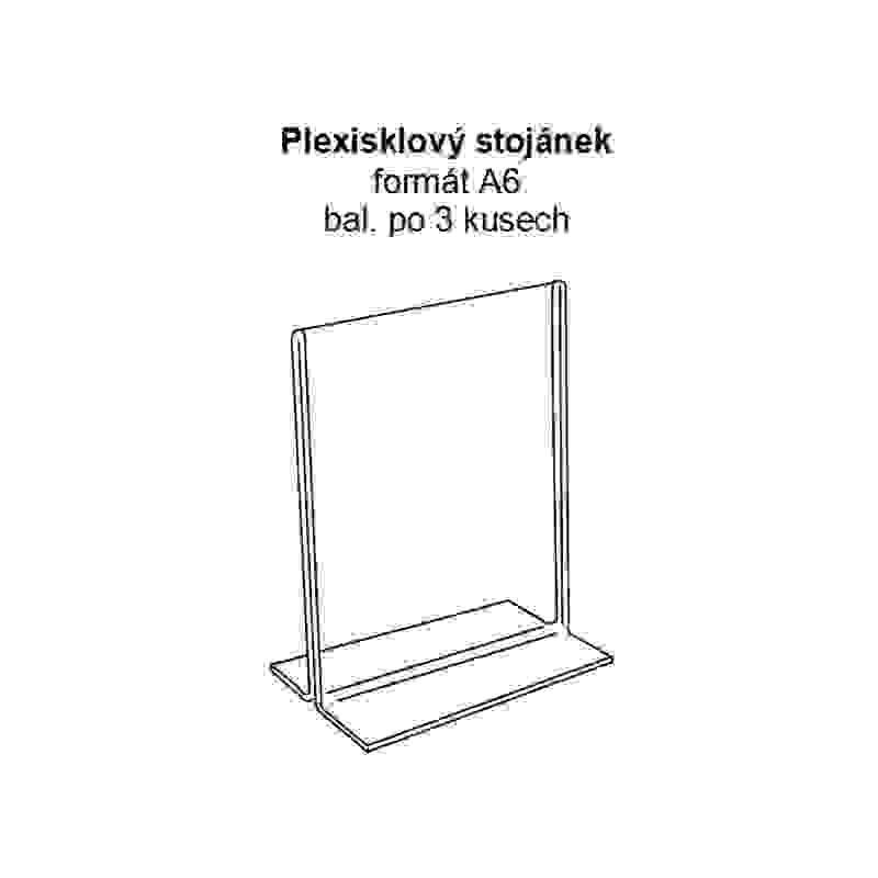 Stolní plexi stojánek A6 na výšku 150x105 mm (3 kusy v balení)