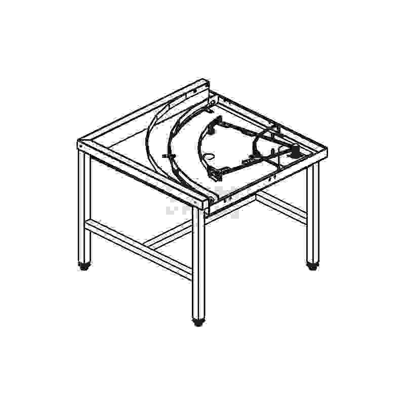 Stůl rohový 90° mechanizovaný 850 x 850 x 850 mm