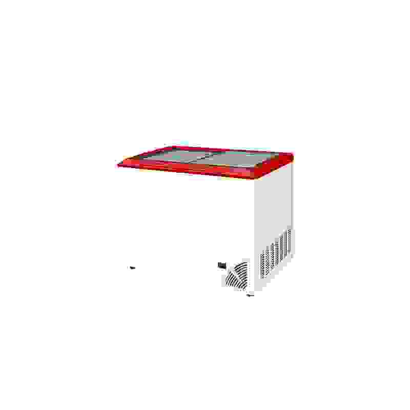 Pultová mraznička prosklené rovné víko ARO 401/2 Red Edge