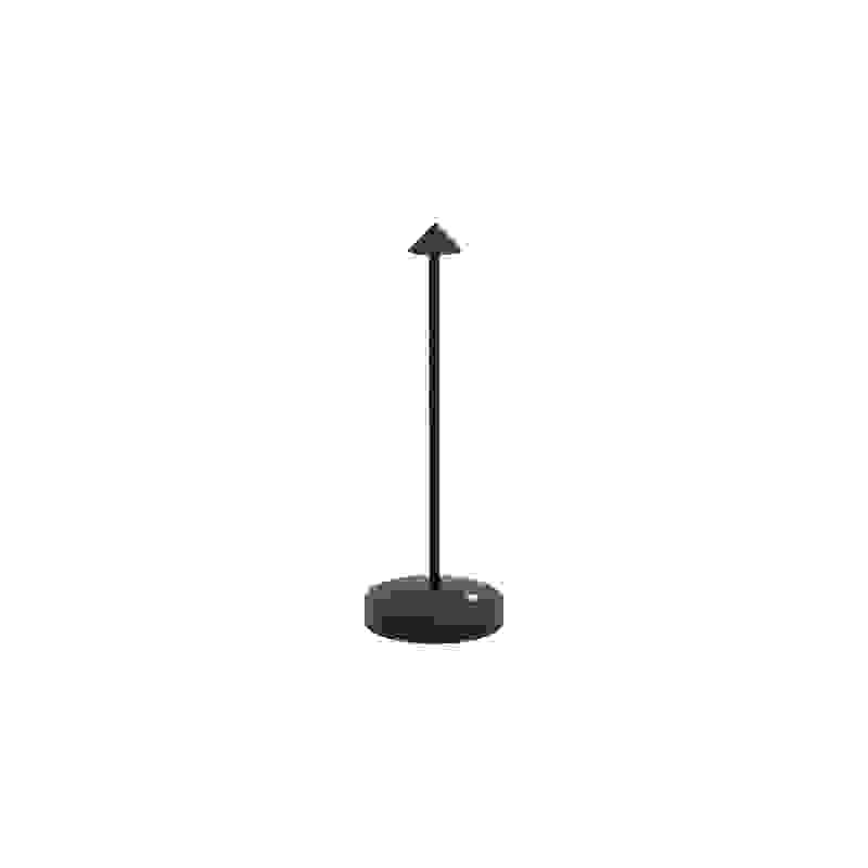 Akumulátorová stolní lampička ANGELINA se stmíváním, malý klobouček, černá