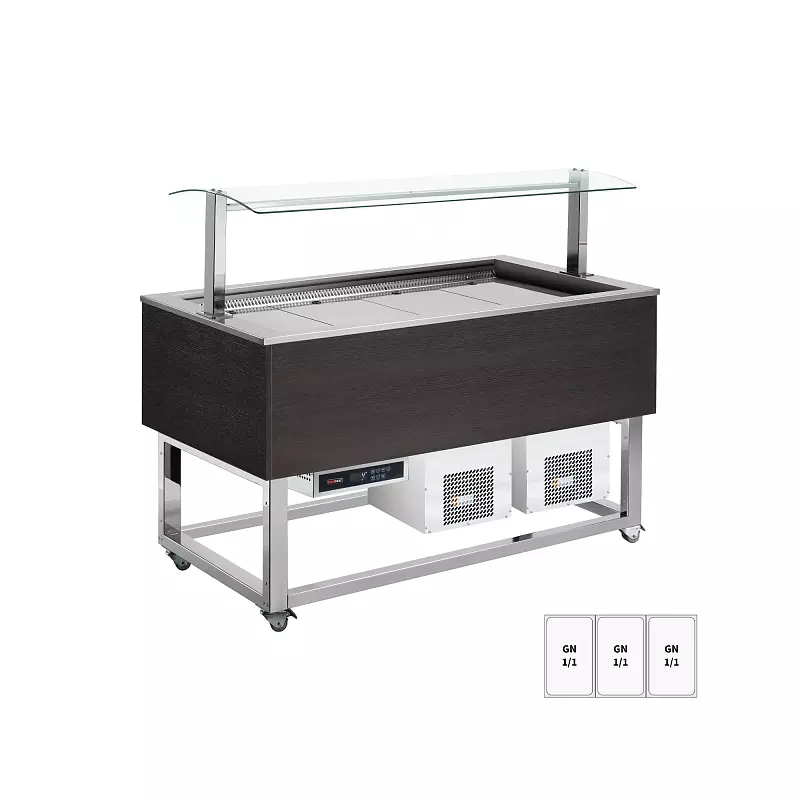 Bufet chlazený GN 3-1/1 Wenge | REDFOX - ES BLUE+ 3W