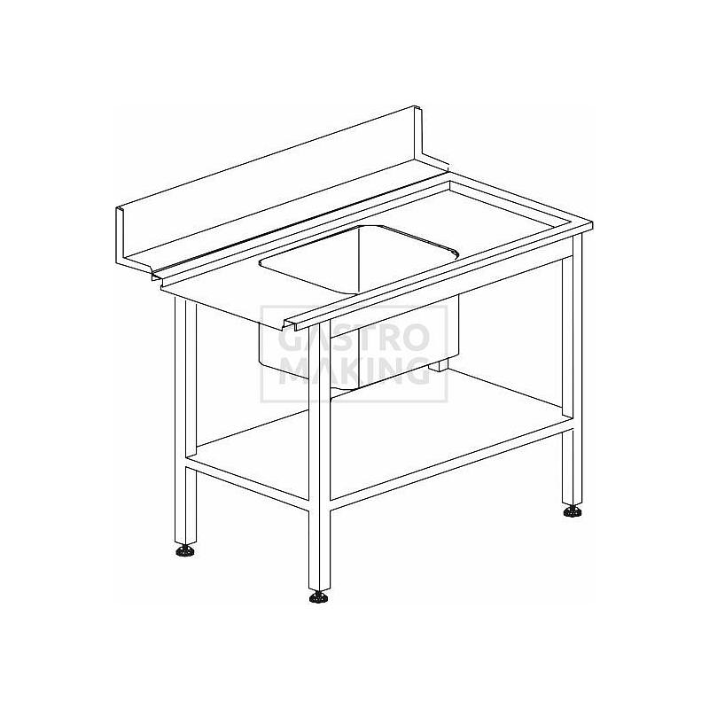 Stůl vstupní s dřezem s policí 1200 x 730 x 850 mm