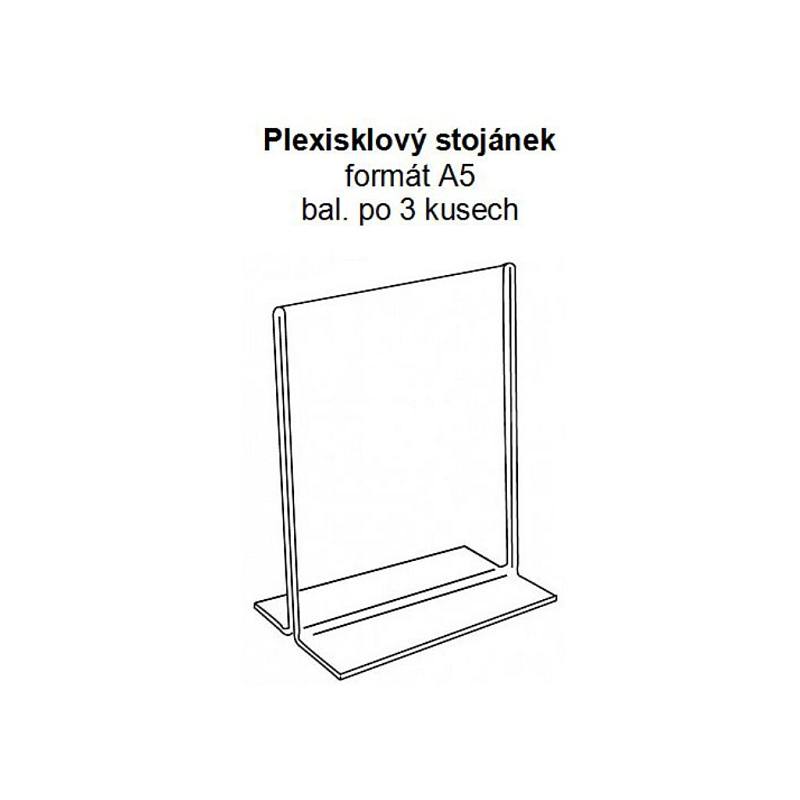 Stolní plexi stojánek A5 na výšku 215x150 mm (3 kusy v balení)