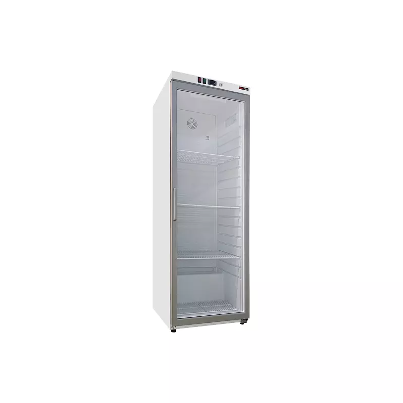 Skříň chladicí 570 l, prosklené dveře, bílá 
