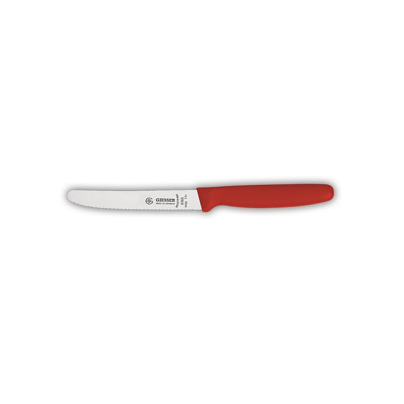 Nůž vroubkovaný Giesser 8365 wsp 11R - červený, na rajčata, na pečivo