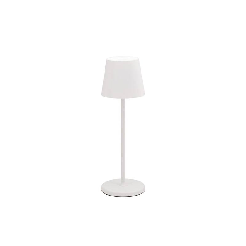 Akumulátorová stolní lampička se stmíváním, kulatý klobouček, bílá