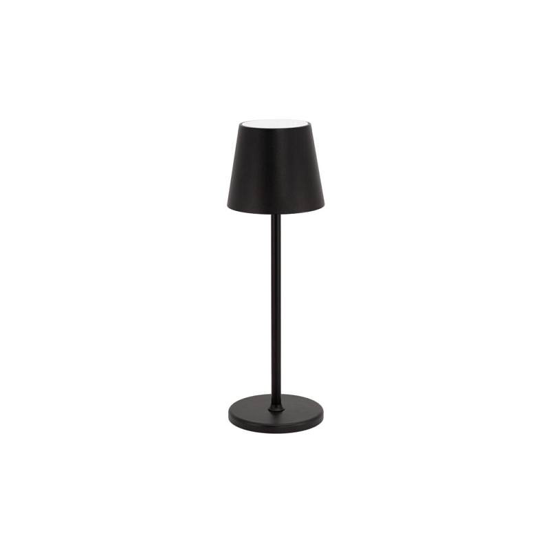 Akumulátorová stolní lampička FELINE se stmíváním, kulatý klobouček, černá