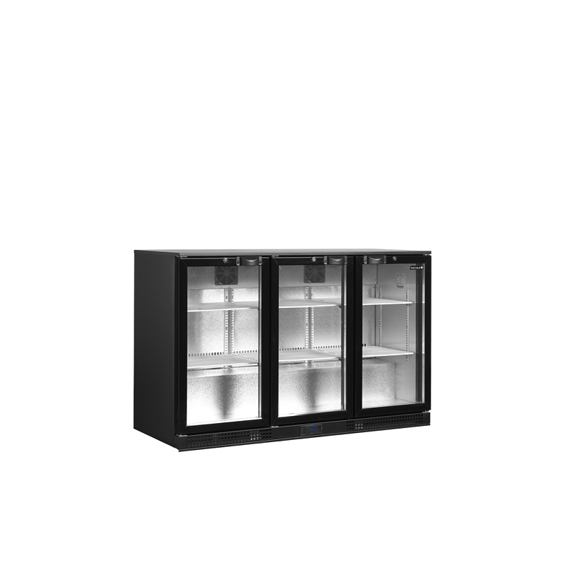 Minibar prosklené křídlové dveře, černá TEFCOLD DB301H-3